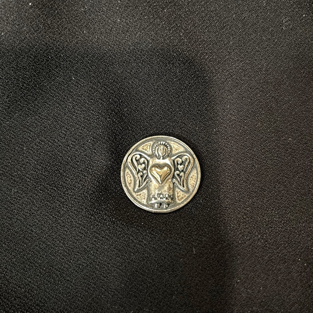 Waldeck WJ Signed 925/14K Lucky Angel Medallion 6.6 Grams